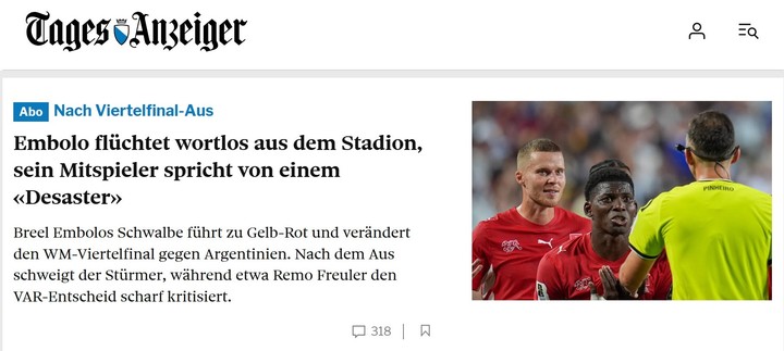 Todos contra Embolo tras la expulsión que cambió el partido. Captura Tages-Anzeiger
