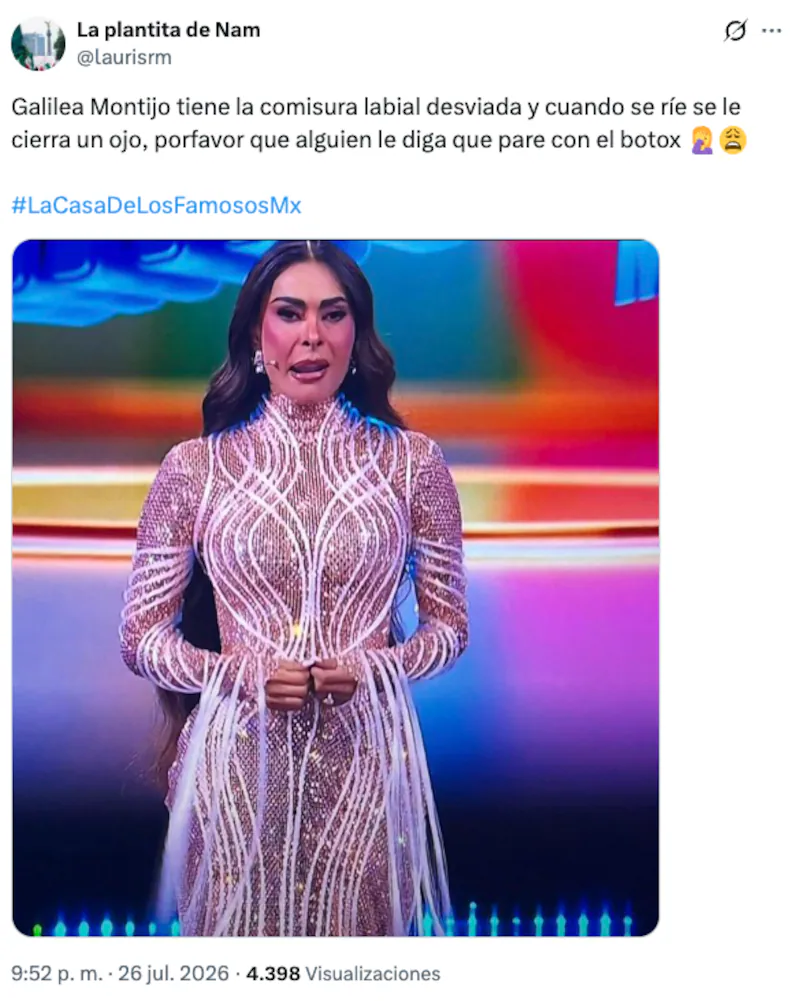 Comentarios sobre la apariencia de Galilea Montijo