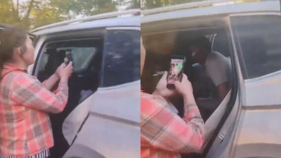 Suegra descubrió a su esposo con su nuera dentro de una camioneta y los grabó