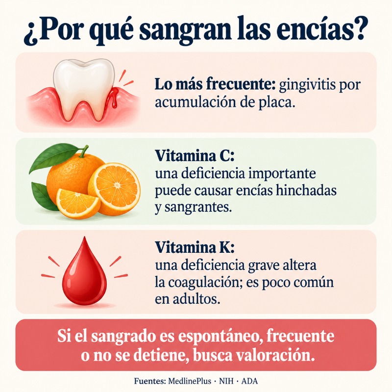 Encías que sangran sin motivo aparente: vitaminas que podrían estar involucradas
